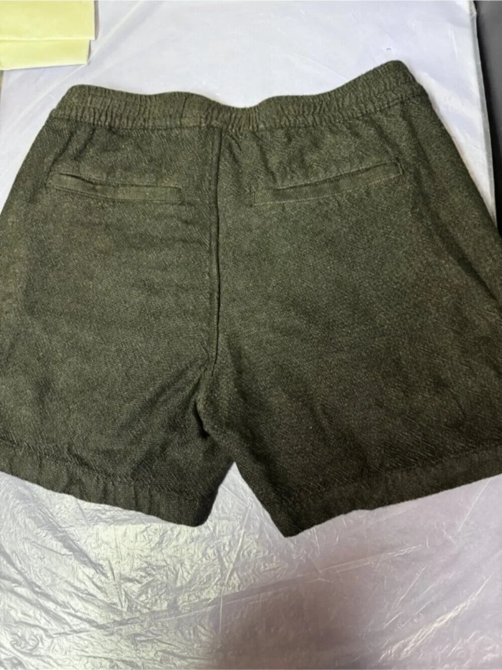 Abercrombie Mens Linen Blend Shorts S Pebble Black Dual Side Pockets Zipper - Picture 7 of 7